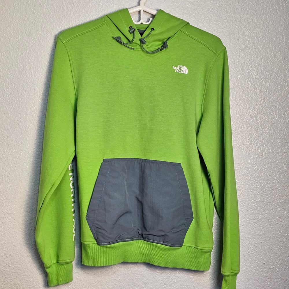 The North Face Men's Tech Hoodie Pullover Sweatshirt Safety Green Size S